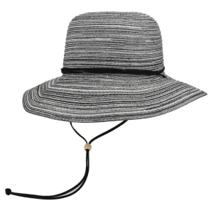 Chapeau de Paille Pliable Ladies Breeze Wanderlust - Black Mix