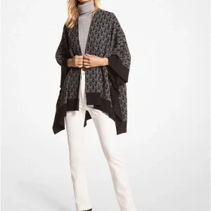 Poncho en jacquard logo MK