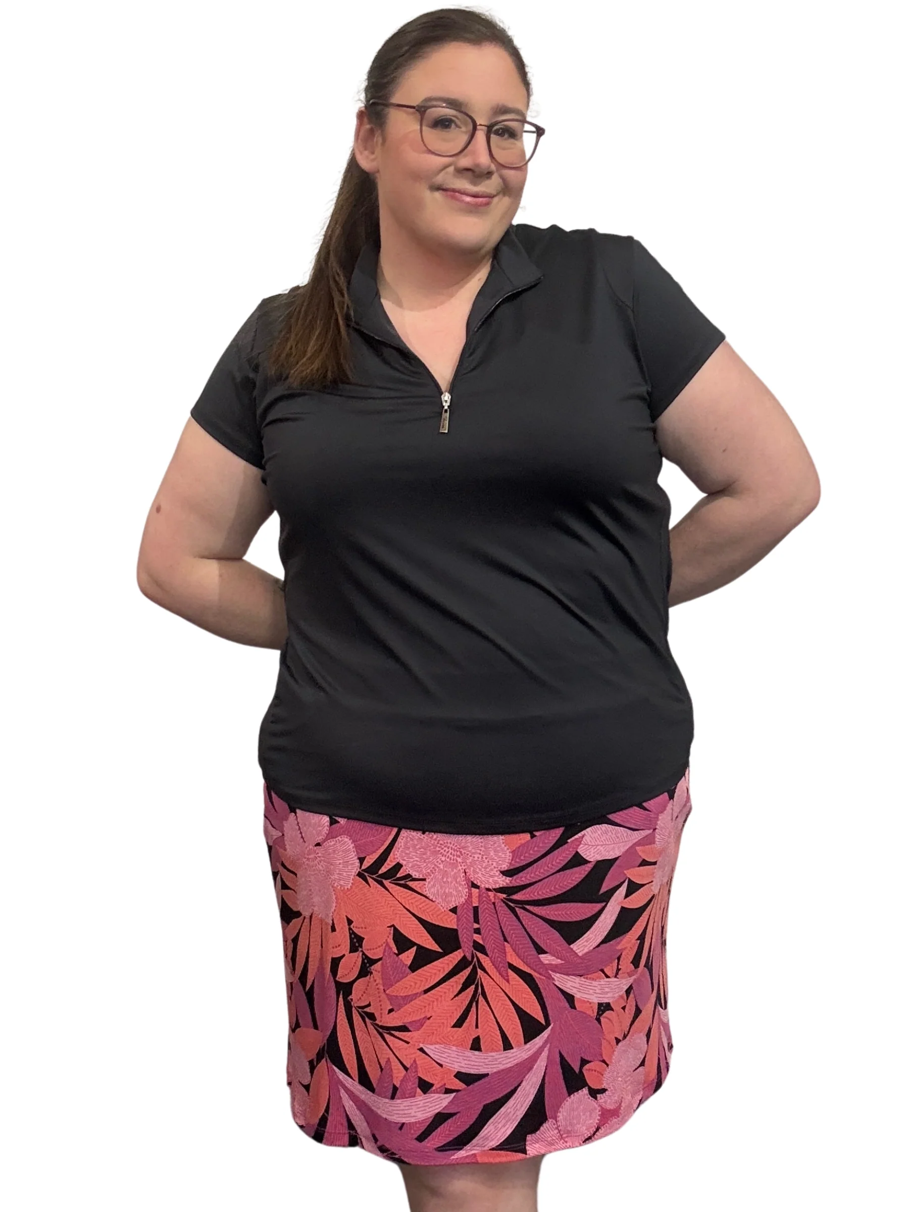 Polo de Golf Amber Taille Plus - Noir