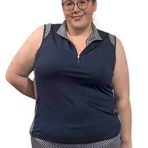 Polo de Golf Enya Taille Plus -  Marine-Blanc