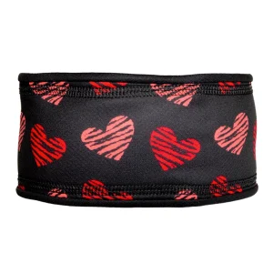 Bandeau Doublé Cœur - Asphalte - Hibiscus - Malibu