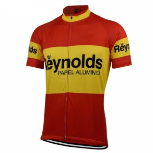 Maillot de cyclisme rétro Reynolds - Rouge/Jaune