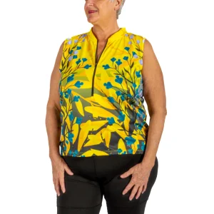 Maillot de Vélo sans manche Breakaway Mesh Taille Plus - Chain Forest/Yellow