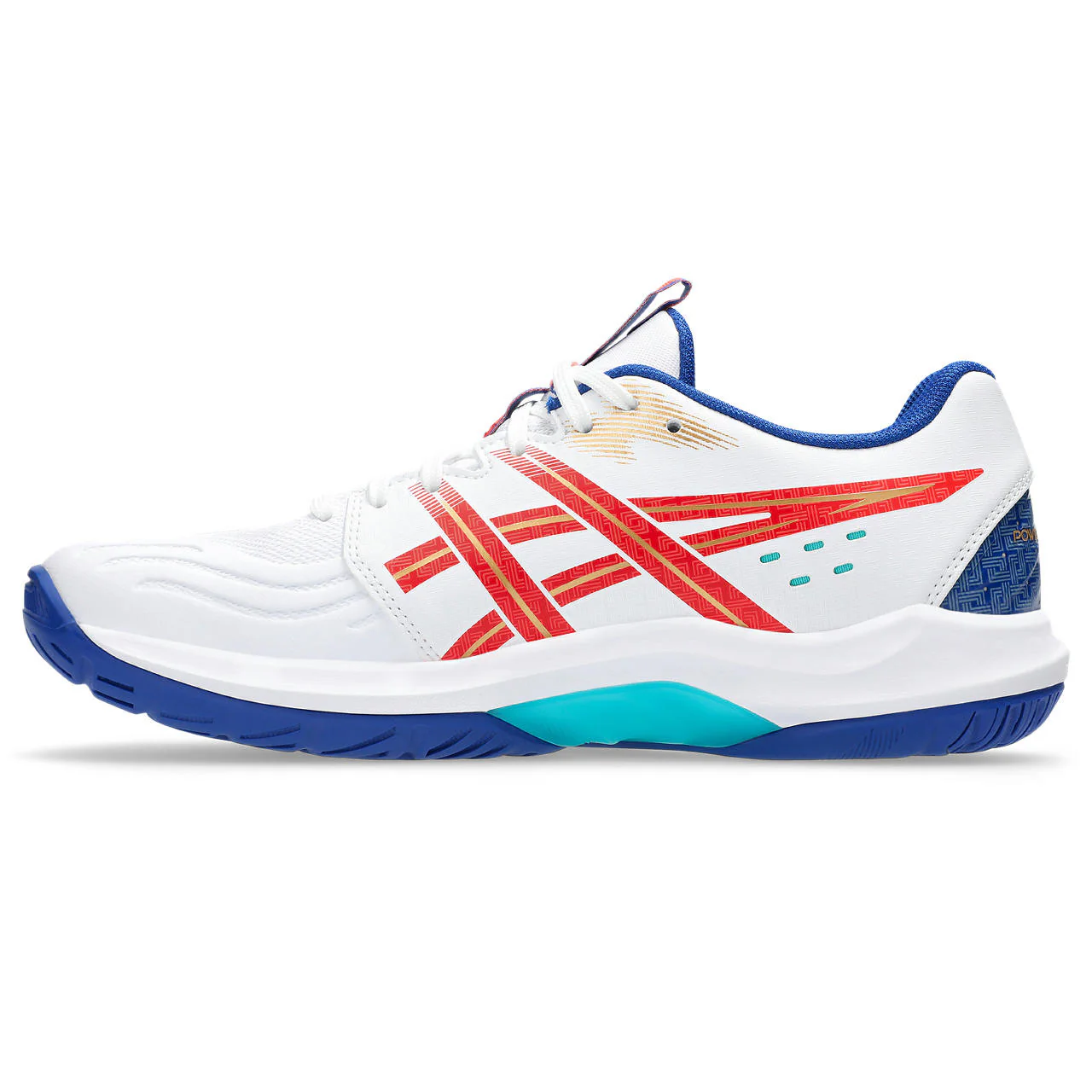 Chaussures Indoor Asics Powerbreak FF Homme Blanc bleu rouge – Image 3