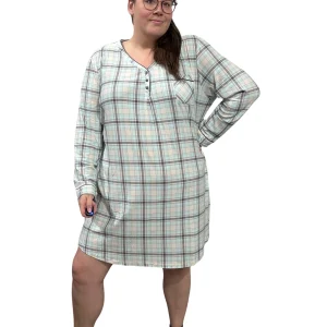 Chemise de Nuit Taille Plus (Plaid Bleu) de Cool Girl