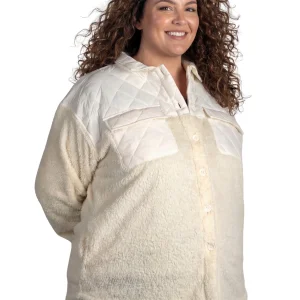 Manteau ShaggyShacket Taille Plus - Egret