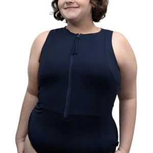 Maillot de Bain Combinaison de Surf Sans Manches Taille Plus (Marine) de Finz