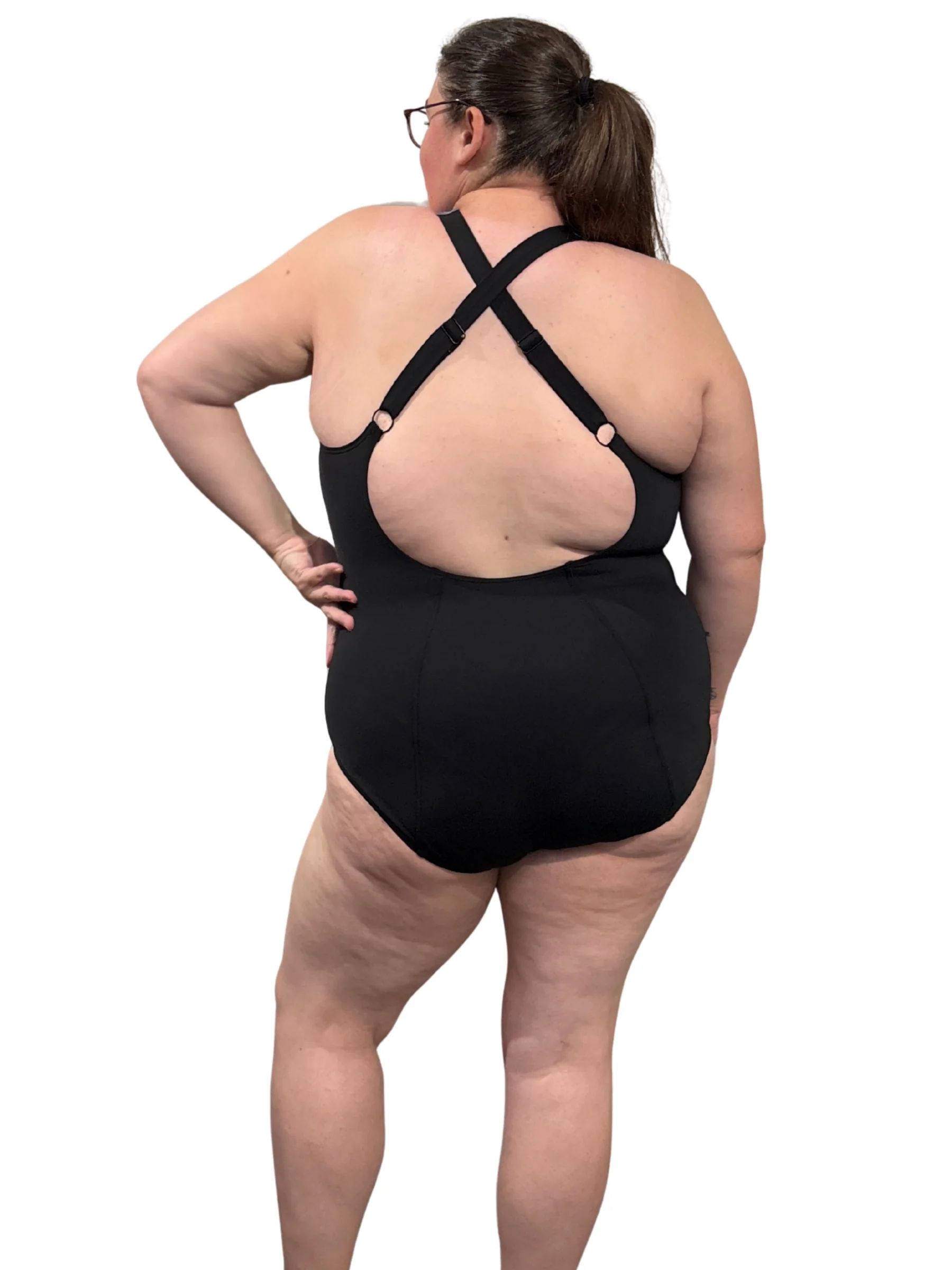 Maillot Dos Croisé Taille Plus - Noir Multi – Image 3