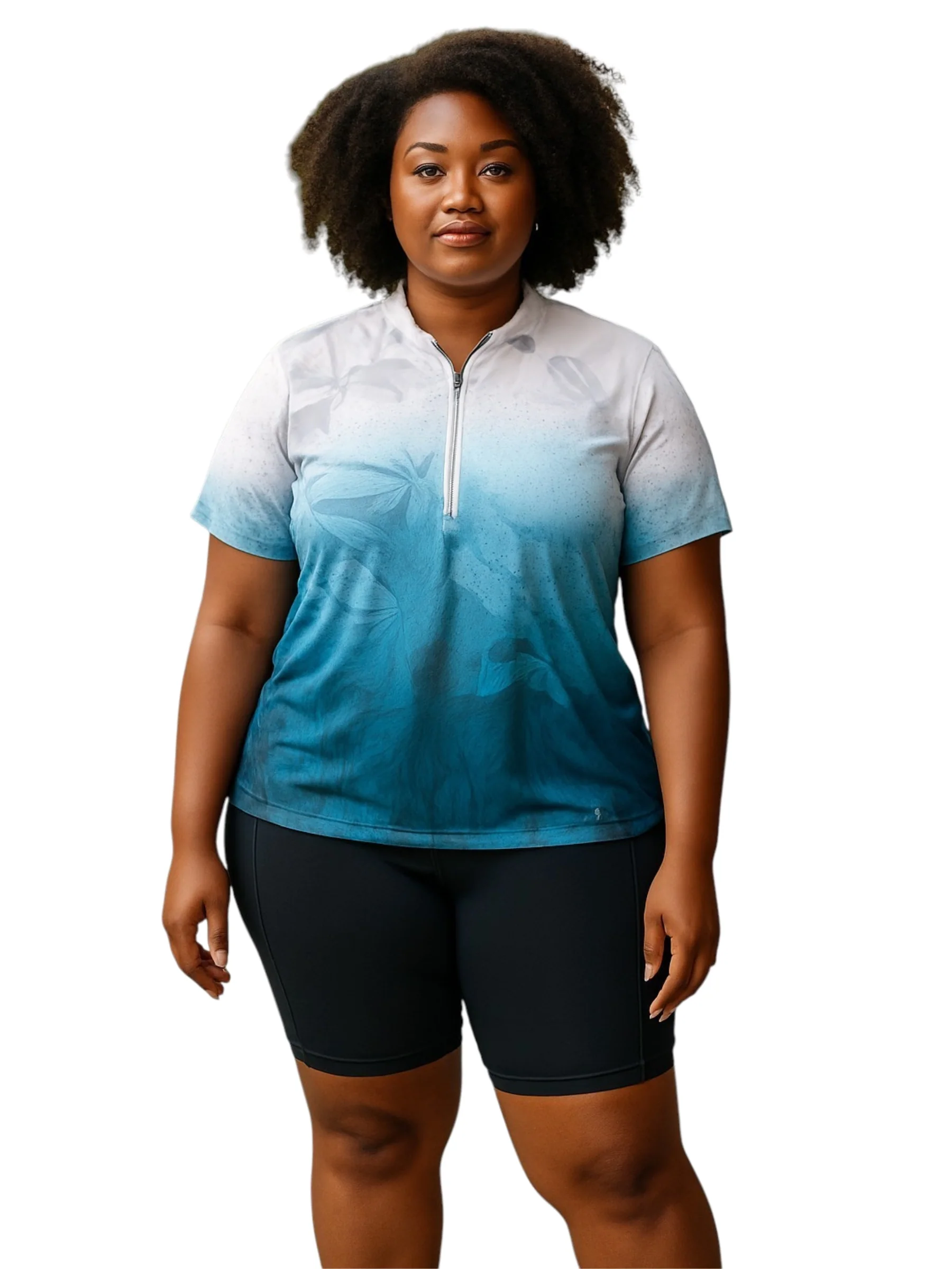 Maillot de vélo manches courtes Actif Jersey Taille Plus - Into The Blue