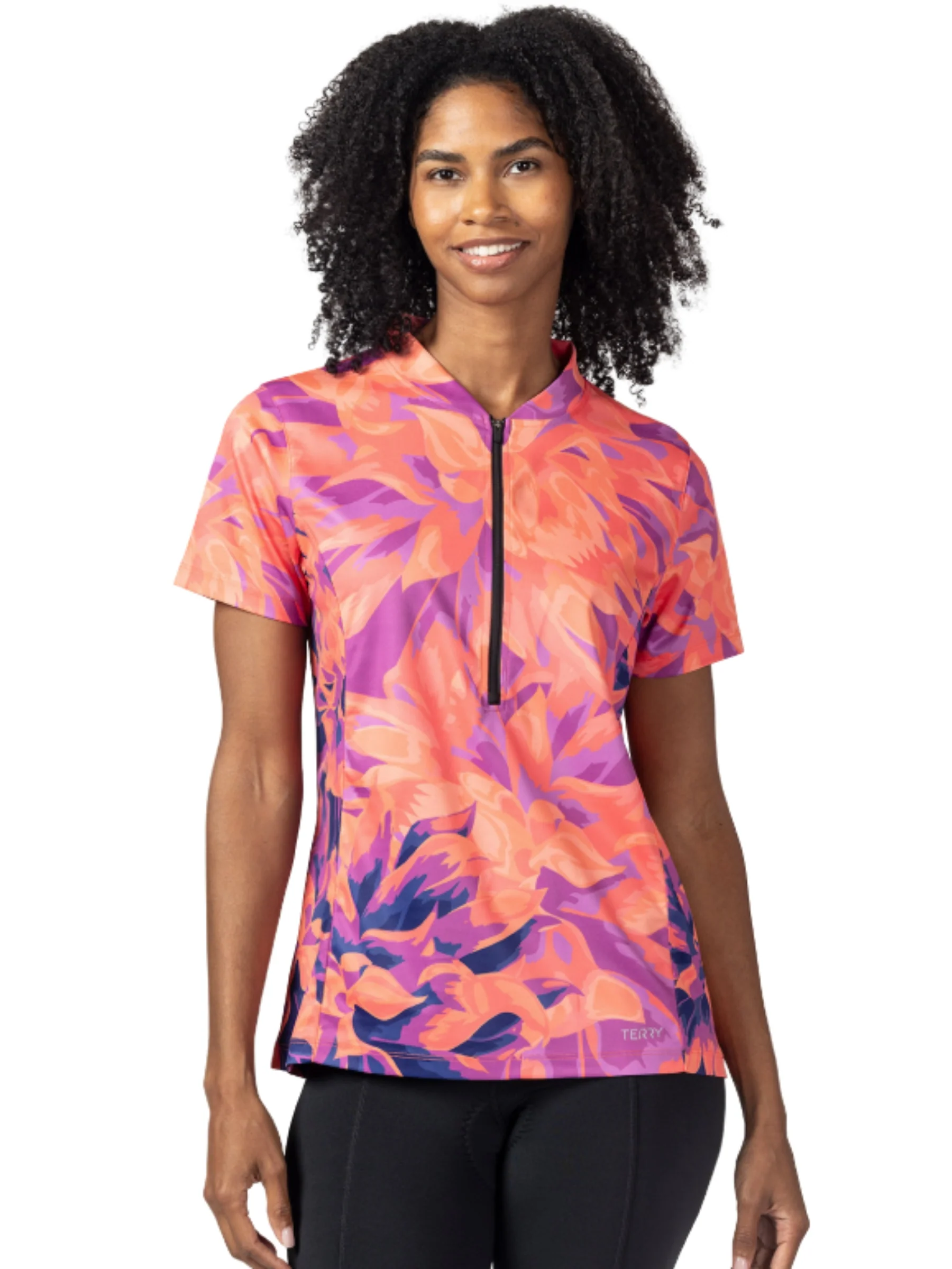 Maillot de vélo manches courtes Actif Jersey Taille Plus - Chroma Coral – Image 2