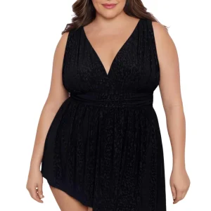Maillot Robe de Bain Déesse Flyaway Boss Lady Taille Plus (Noir) de Longitude