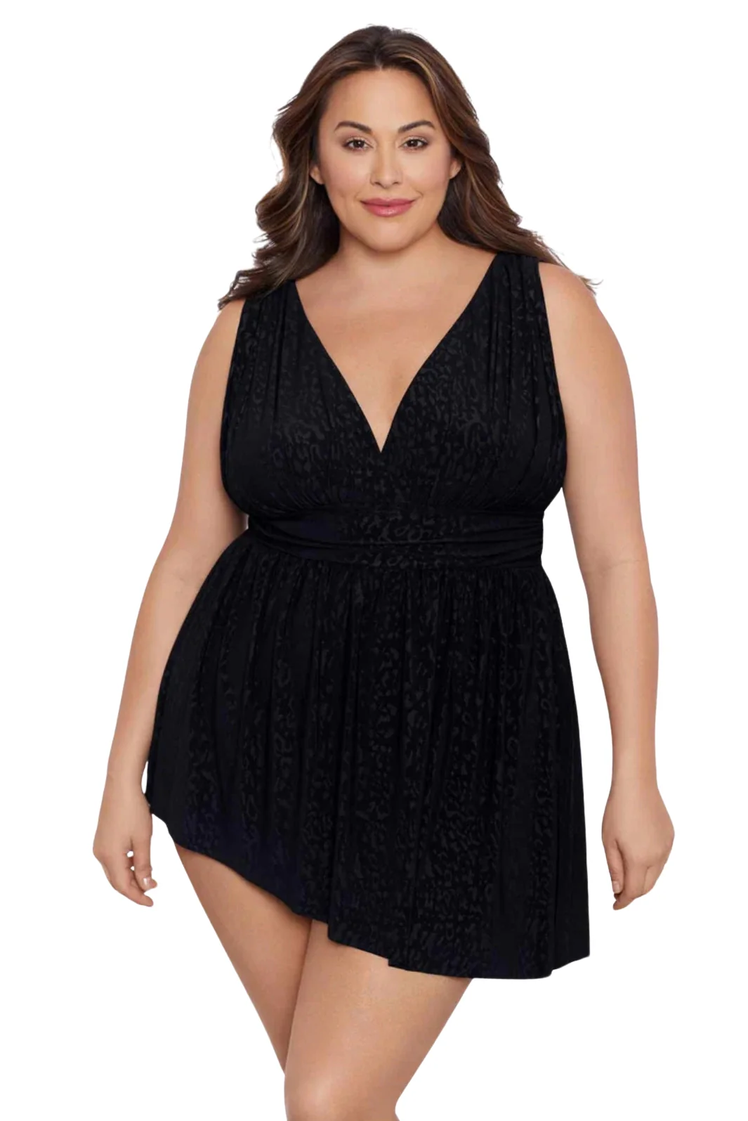 Maillot Robe de Bain Déesse Flyaway Boss Lady Taille Plus (Noir) de Longitude