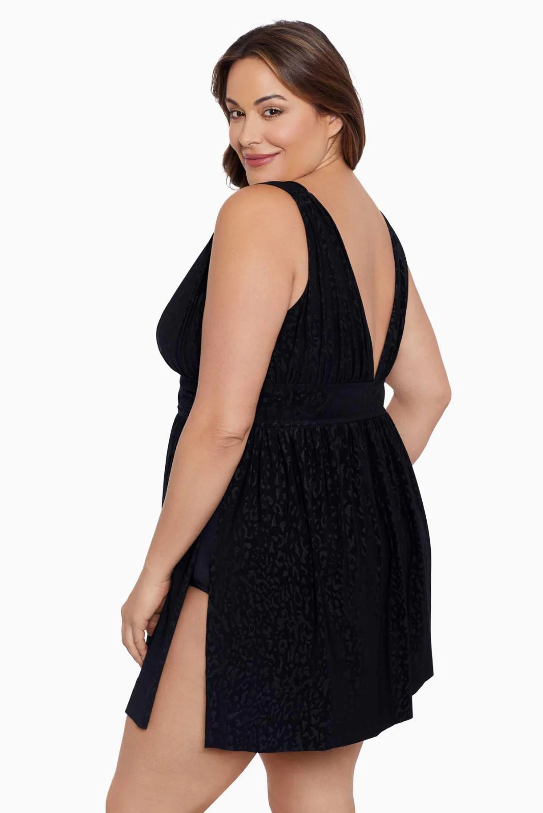 Maillot Robe de Bain Déesse Flyaway Boss Lady Taille Plus (Noir) de Longitude – Image 2