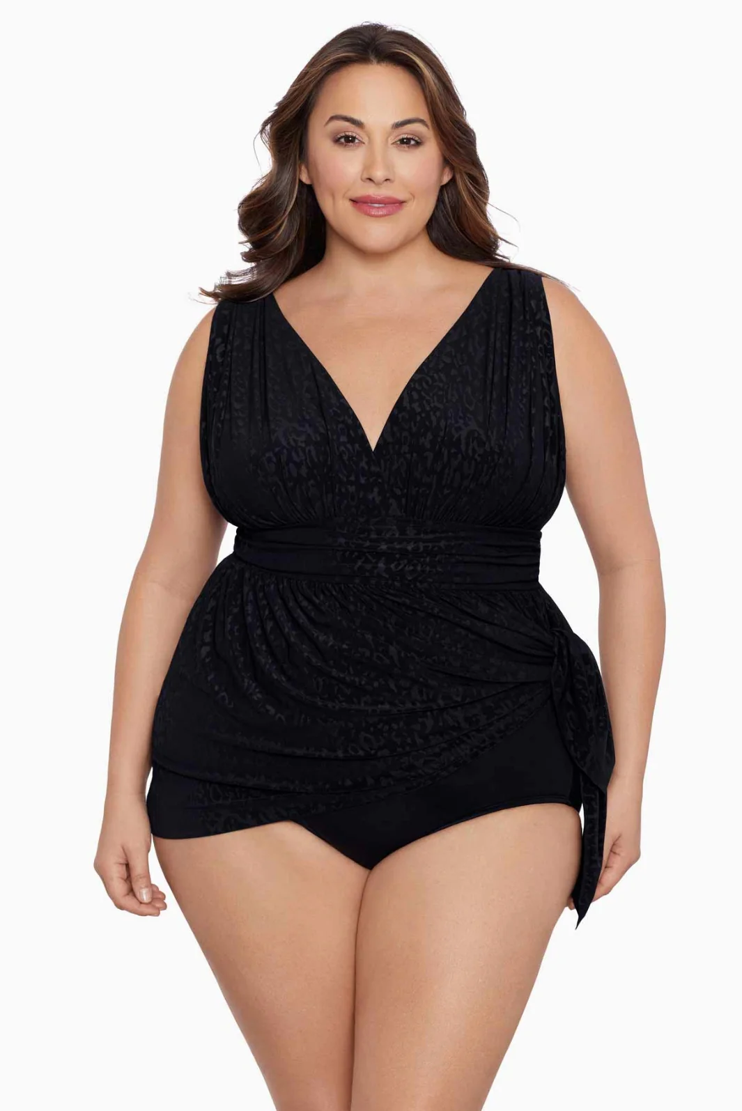 Maillot Robe de Bain Déesse Flyaway Boss Lady Taille Plus (Noir) de Longitude – Image 3