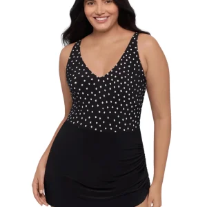 Maillot Robe Julia Sea Stone Taille Plus - Noir & Blanc