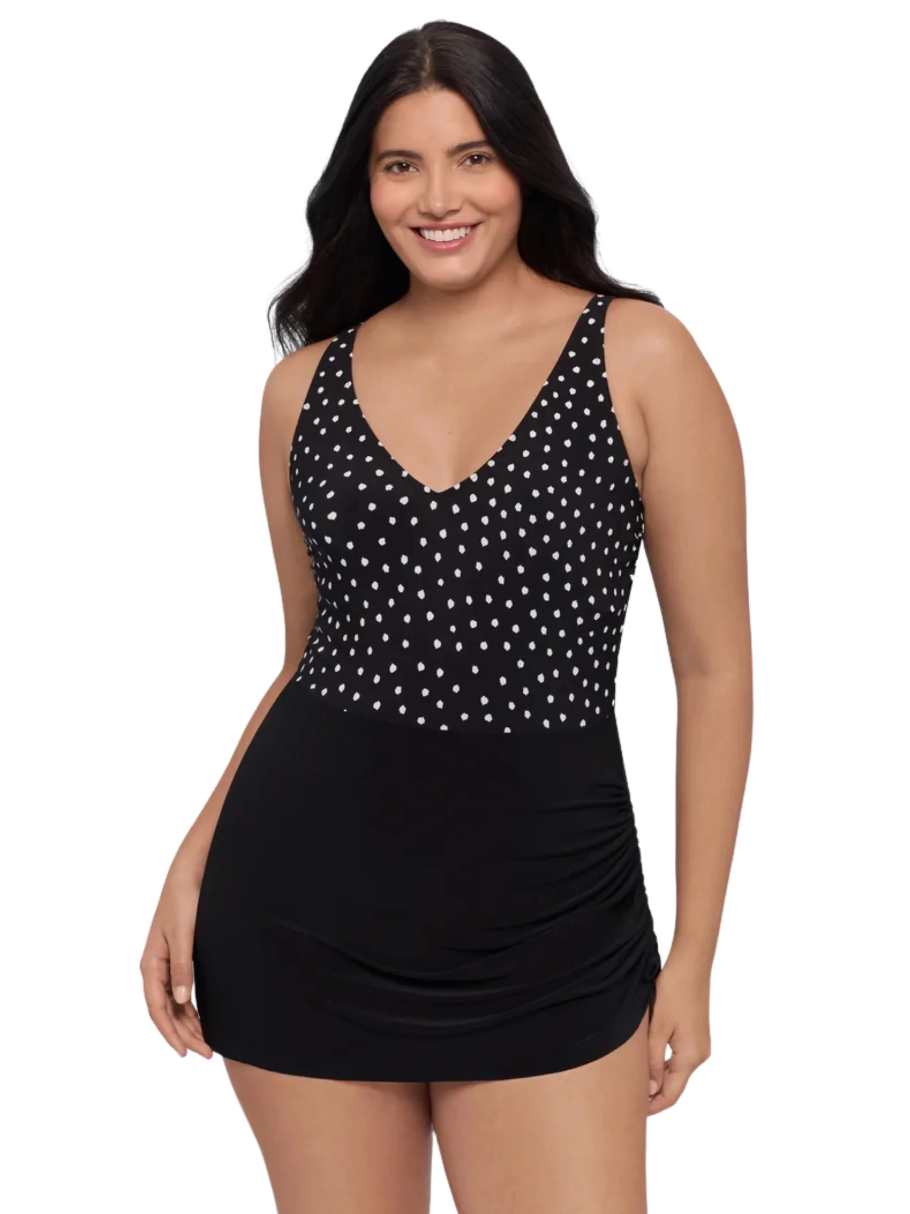 Maillot Robe Julia Sea Stone Taille Plus - Noir & Blanc