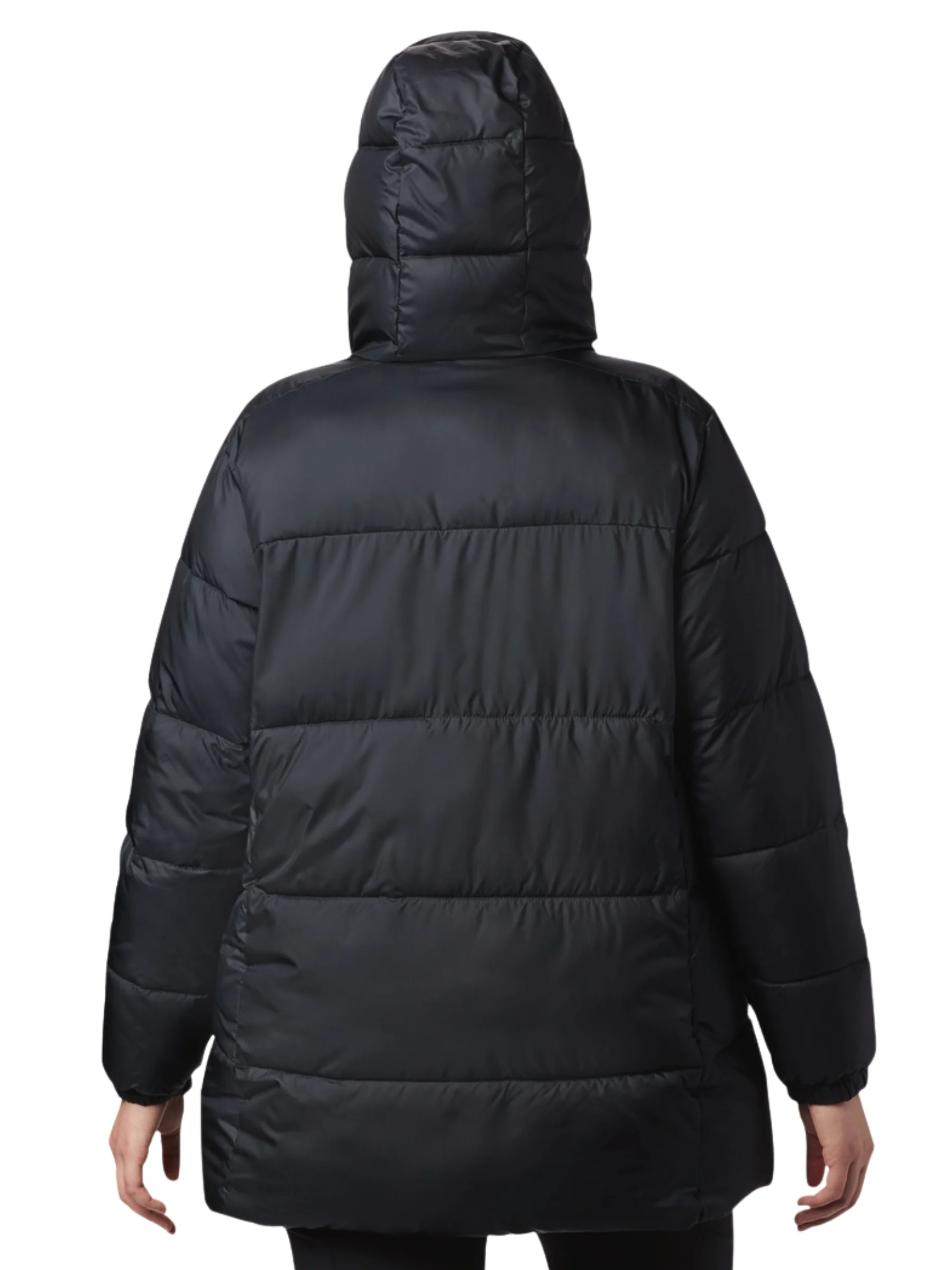 Manteau à Capuchon Mi-Long Puffect II Taille Plus - Noir – Image 2
