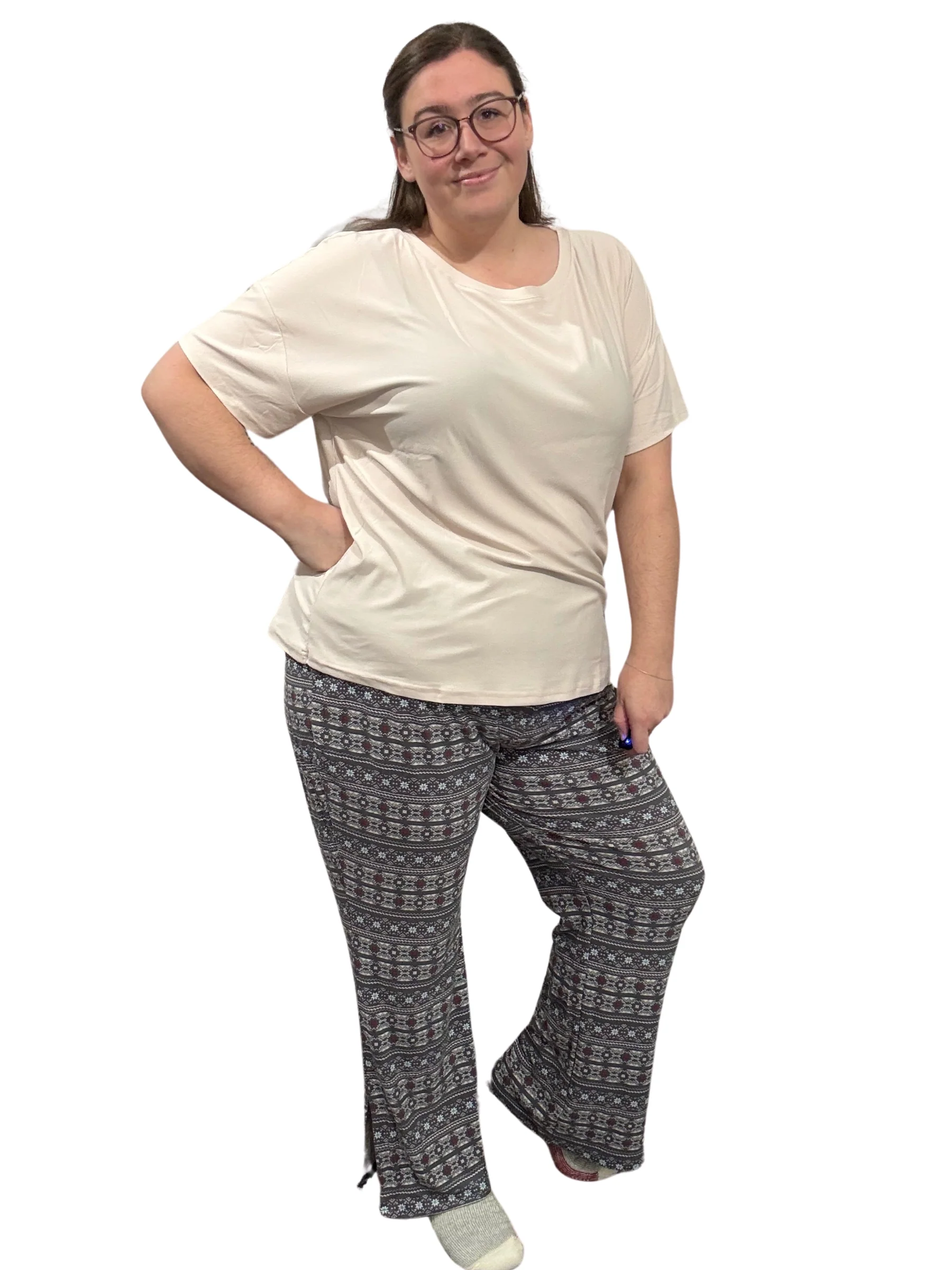 Pantalon Pyjama Taille Plus (Imprimé Charcoal) de Cool Girl