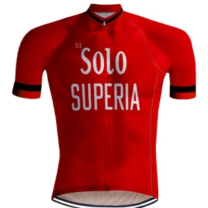 MAILLOT DE CYCLISME RÉTRO Solo Superia Rouge - REDTED
