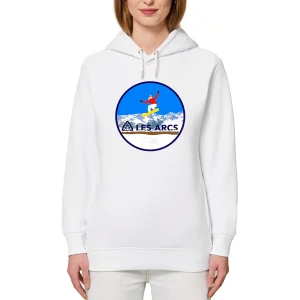 SweatshirtacapucheFemme-Pocheslaterales-CotonBio-LesArcsSnowW.jpgv1700658114 Sweatshirt à capuche Femme - Poches latérales - Coton BIO - Les Arcs Snow W