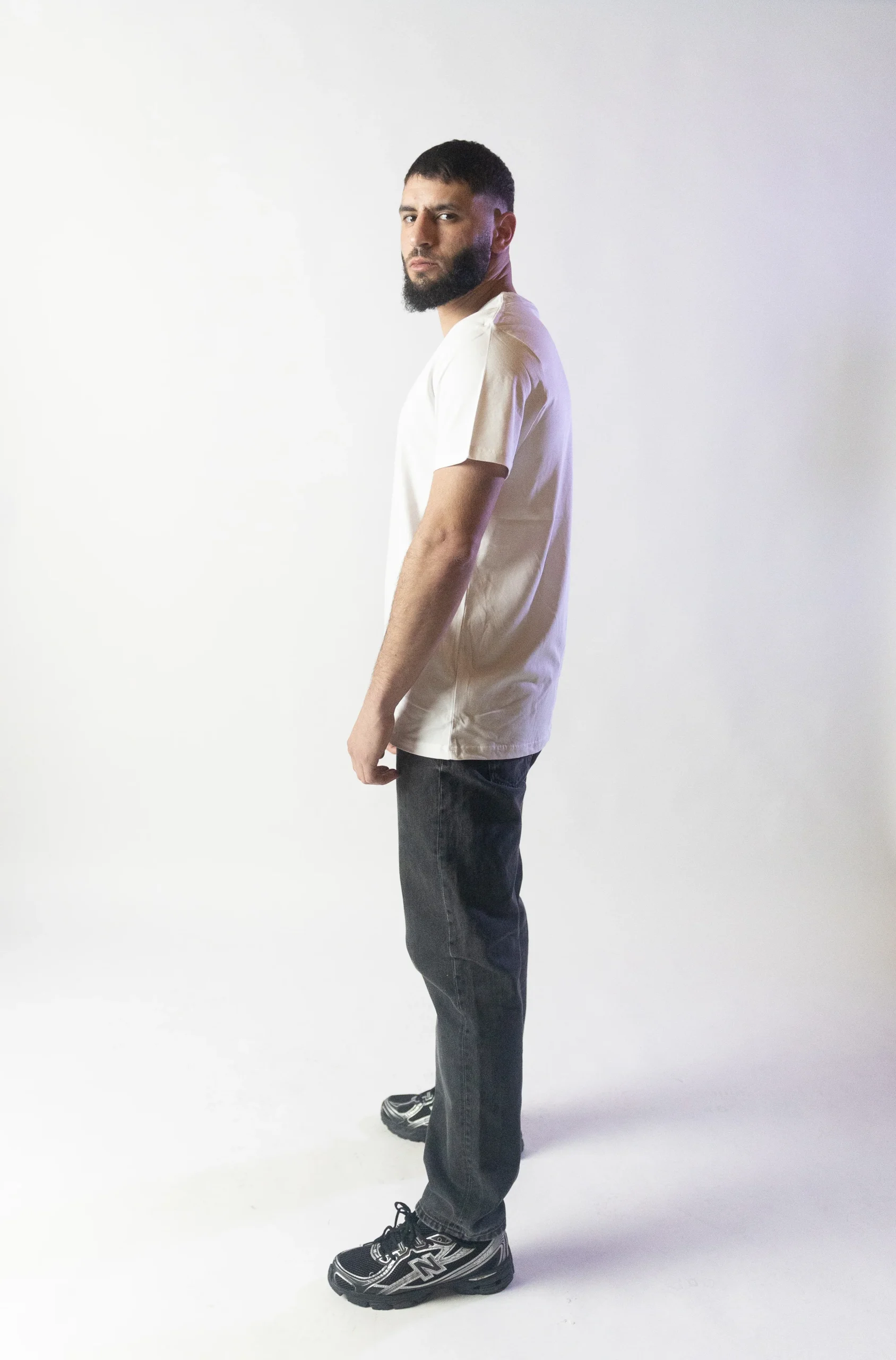 T-shirt en Coton Blanc à Col Rond – Modèle London – Image 2