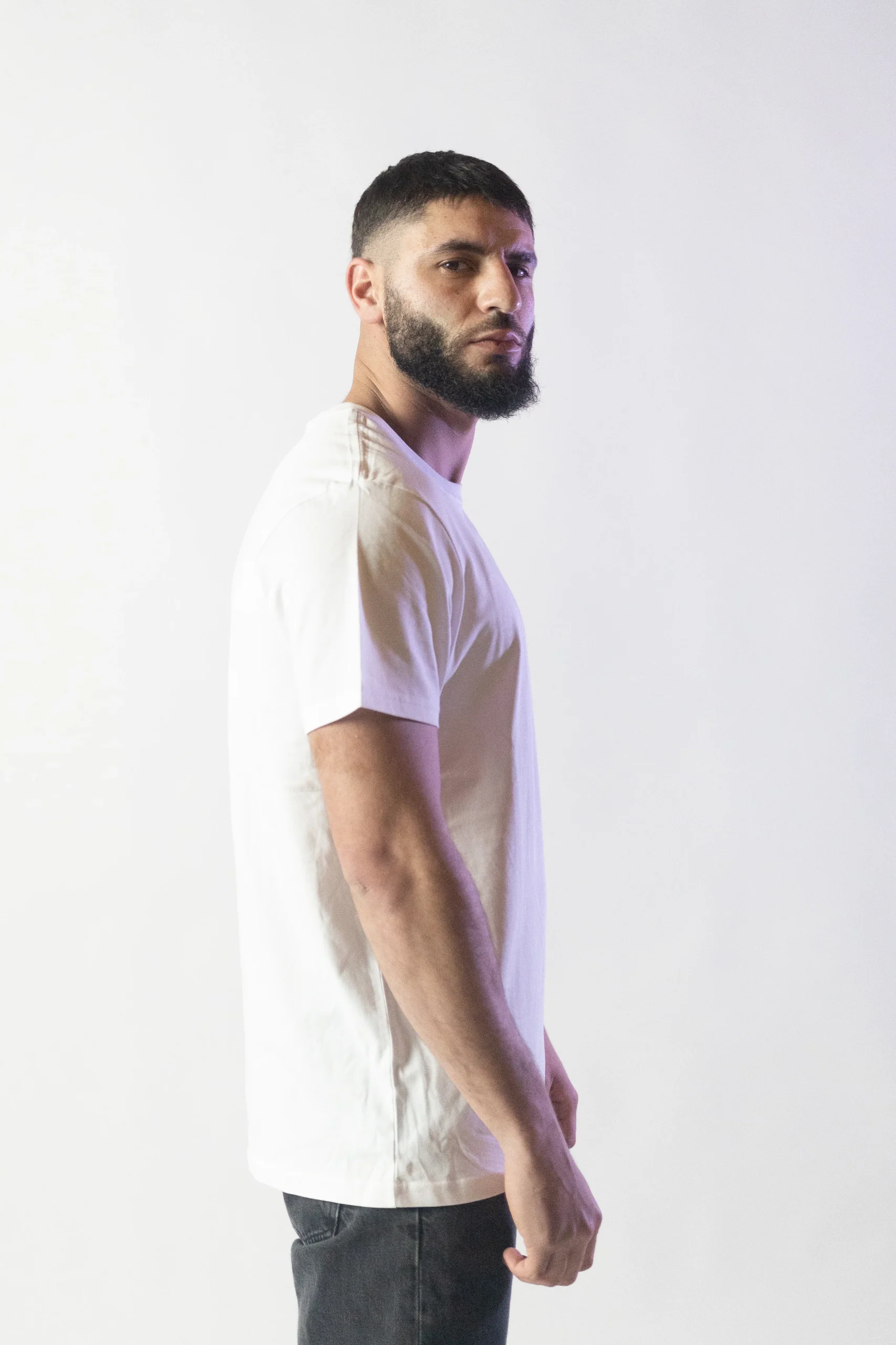 T-shirt en Coton Blanc à Col Rond – Modèle London – Image 3