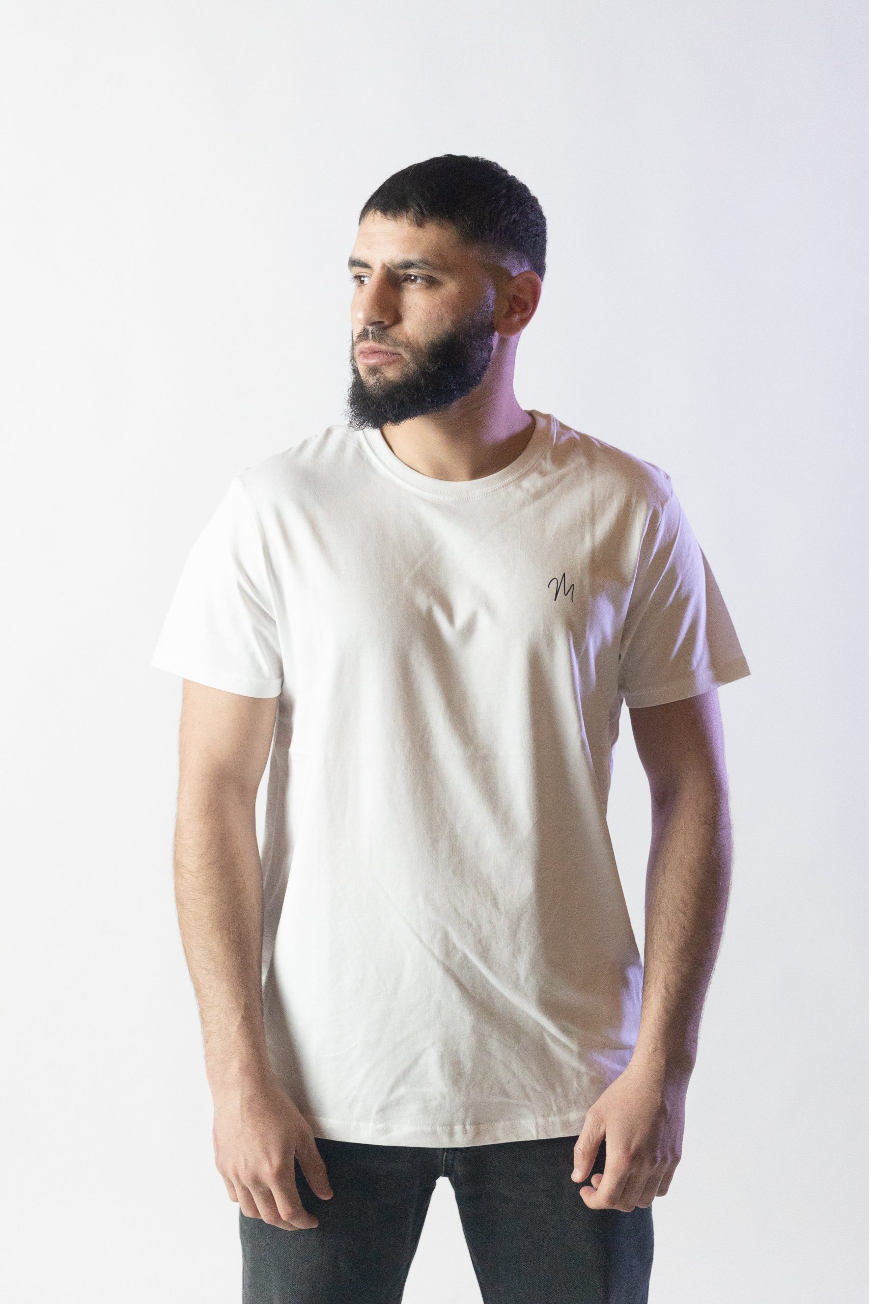 T-shirt en Coton Blanc à Col Rond – Modèle London