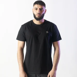 T-shirt en Coton Noir à Col Rond – Modèle London