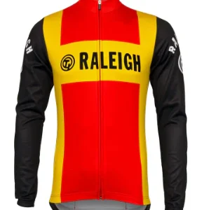 Maillot de cyclisme rétro TI-Raleigh manches longues - Rouge