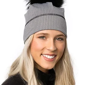Tuque à Motif de Lainage - Blanc & Noir