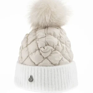 Tuque avec Vraie Fourrure (Beige) d'Harricana