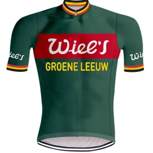 Maillot de cyclisme rétro WIEL'S GROENE LEEUW - REDTED