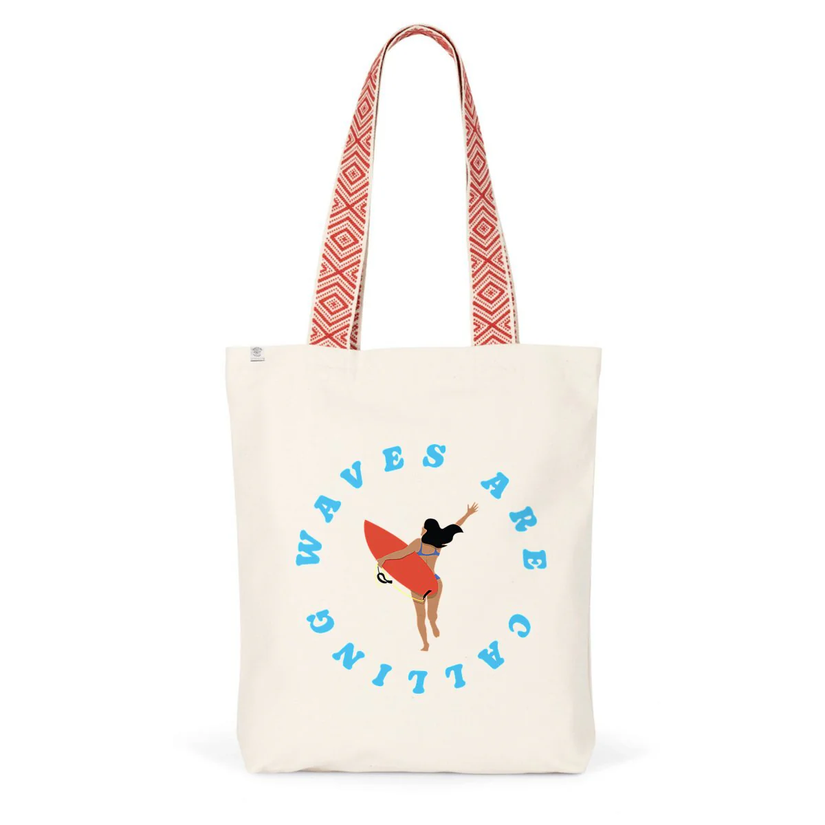 Tote bag Ethnique - Coton BIO - 38 x 42 cm - Waves are Calling – Image 2