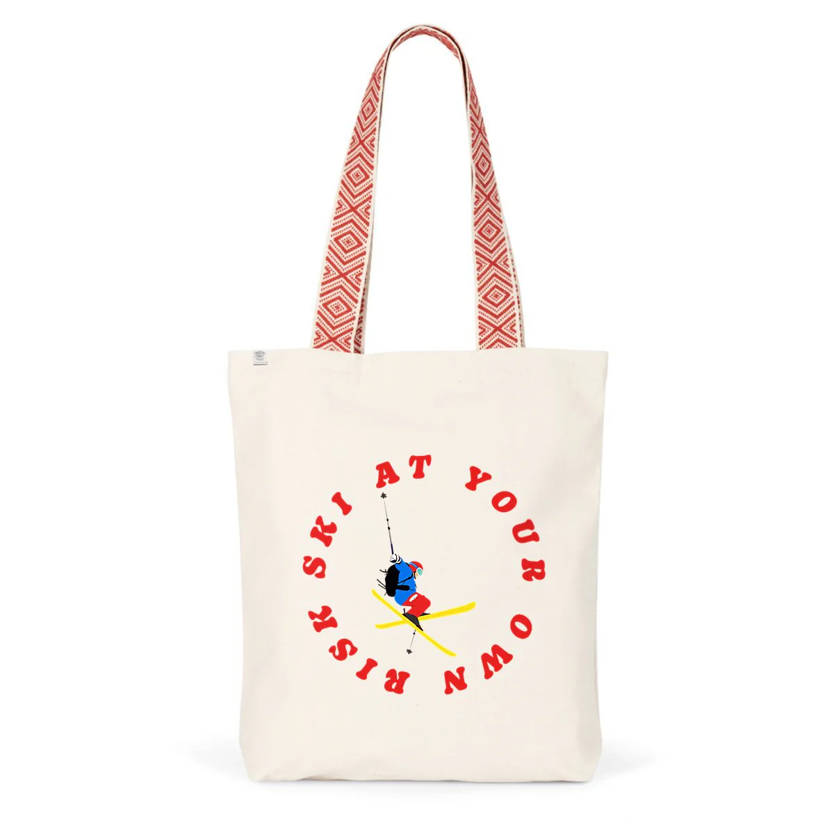 Tote bag Ethnique - Coton recyclé - Ski at your own risk – Image 2