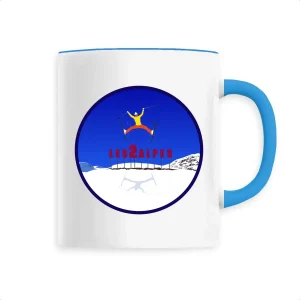 Mug céramique - Anse colorée - 330 ml - Les 2 Alpes Ski W