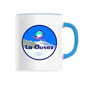 Mug céramique - Anse colorée - 330 ml - La Clusaz Ski H