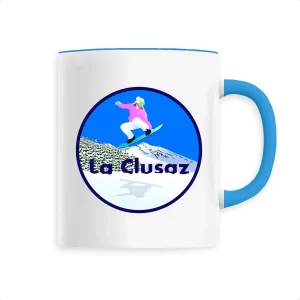 Mug céramique - Anse colorée - 330 ml - La Clusaz Snow W