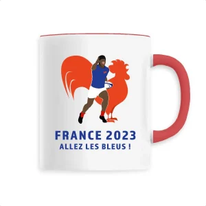 Mug céramique - Anse colorée - 330 ml - Allez les bleus