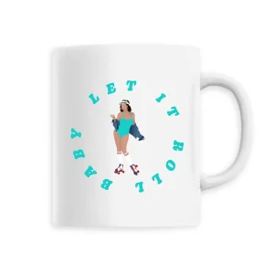 Mug céramique - Anse colorée - 330 ml - Let it roll baby