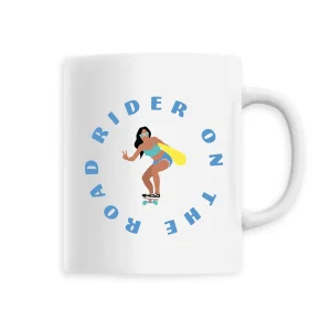 Mug céramique - Anse colorée - 330 ml - Rider on the road