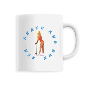 Mug céramique - Anse colorée - 330 ml - Sea, Skate and Sun