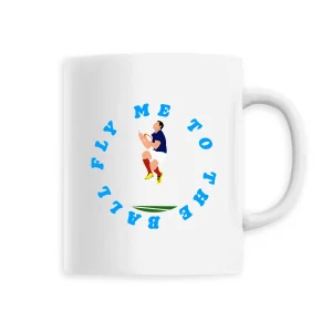 Mug céramique - Anse colorée - 330 ml - Fly me to the ball