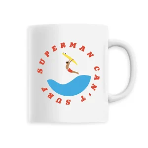 Mug céramique - Anse colorée - 330 ml - Superman can't surf