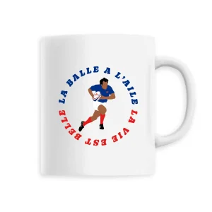 Mug céramique - Anse colorée - 330 ml - La balle à l'aile