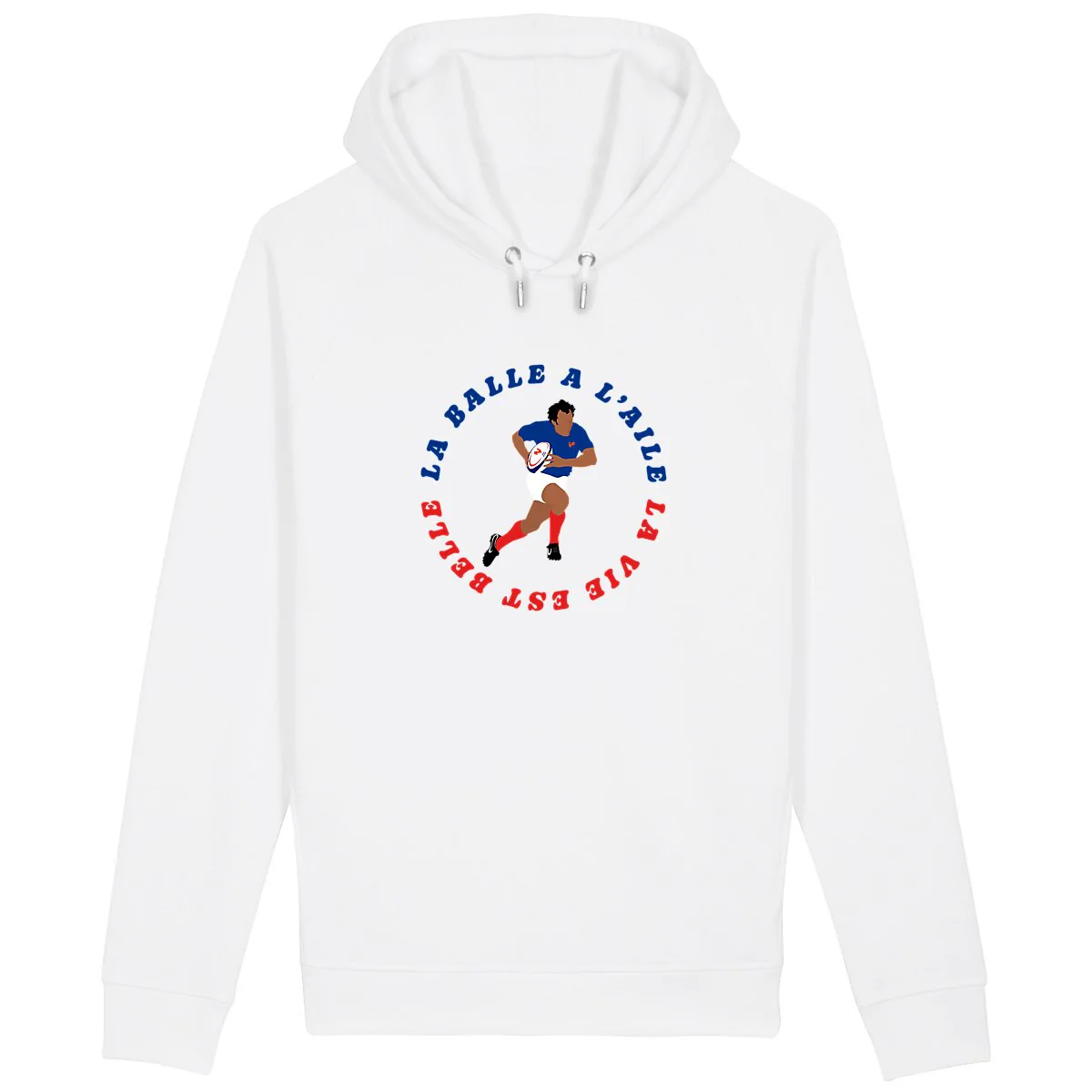 Sweatshirt à capuche Homme - Poches latérales - Coton BIO - La balle à l'aile – Image 2