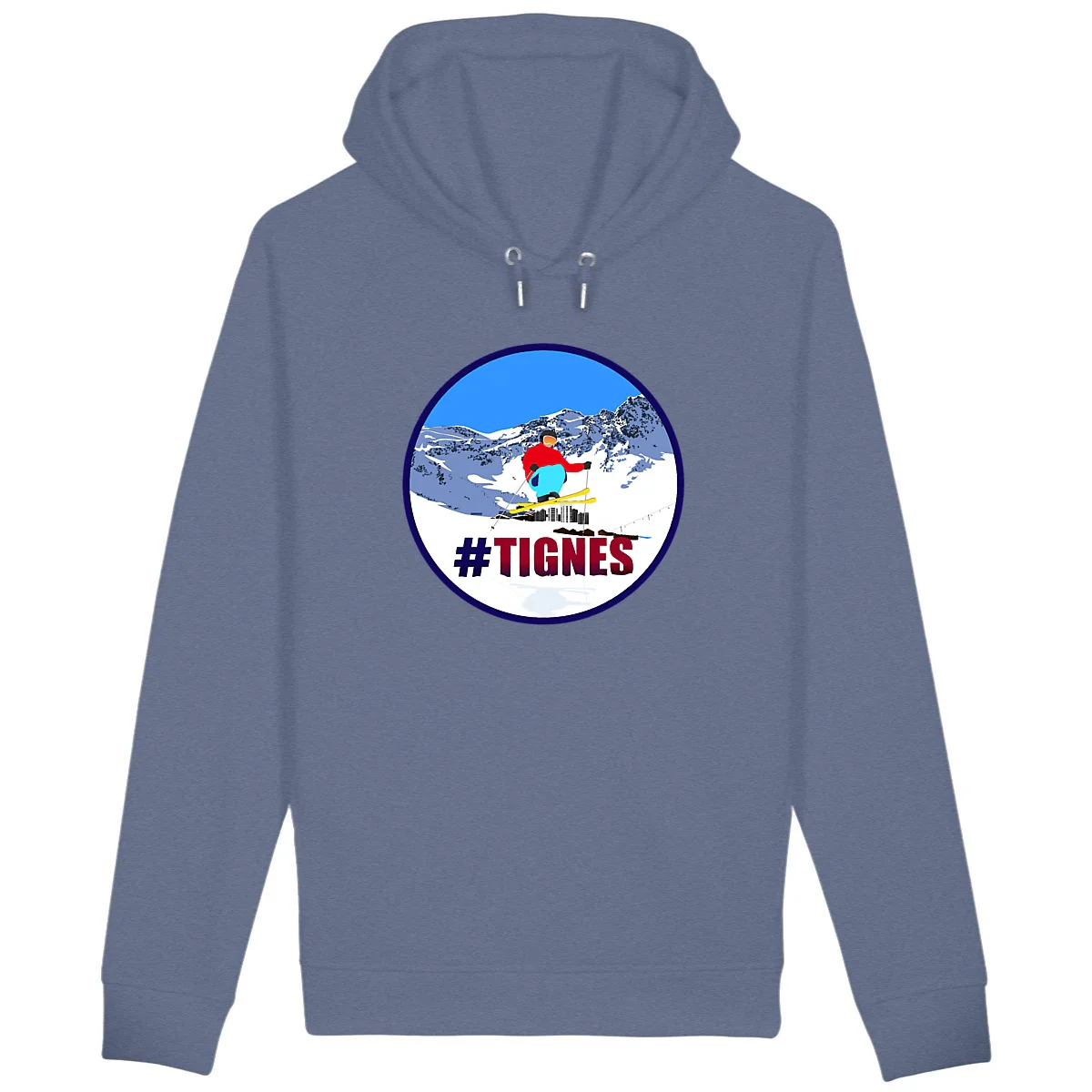 Sweatshirt à capuche Homme - Poches latérales - Coton BIO - Tignes Ski H – Image 4