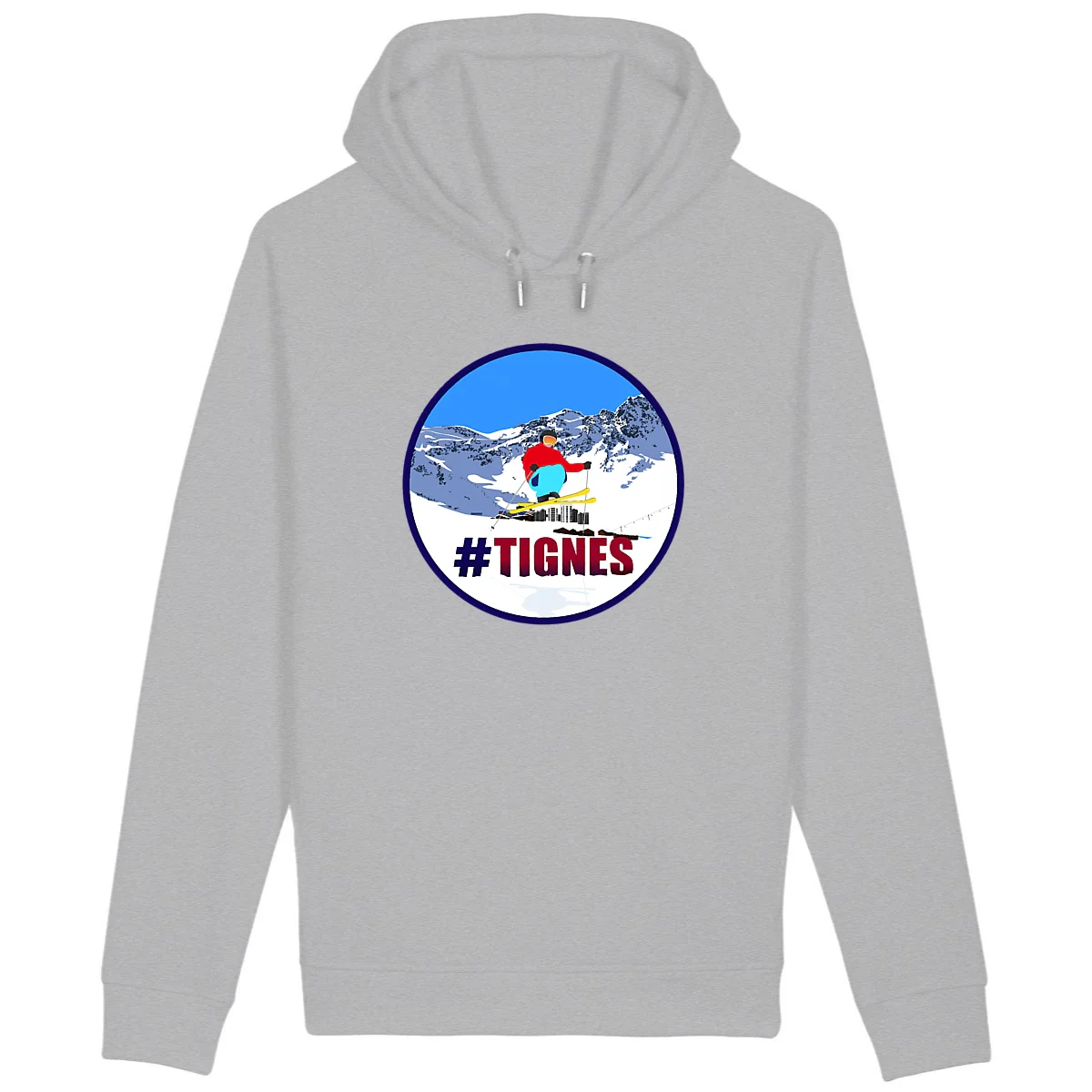Sweatshirt à capuche Homme - Poches latérales - Coton BIO - Tignes Ski H – Image 3