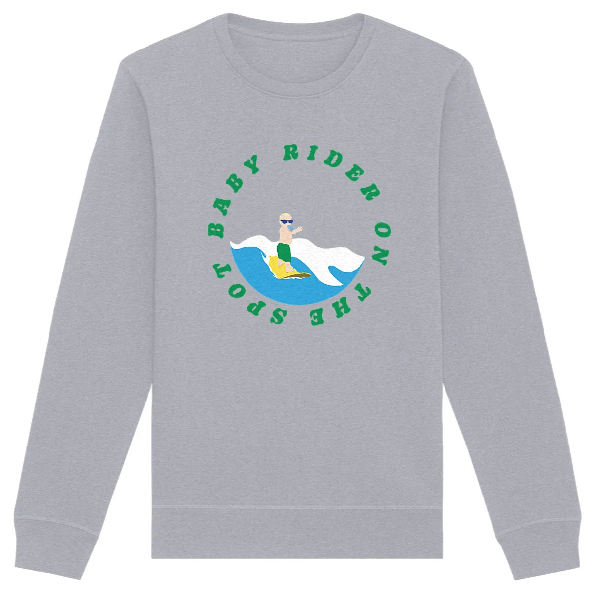 Sweatshirt Homme - Léger - Coton BIO - Baby rider on the spot – Image 4