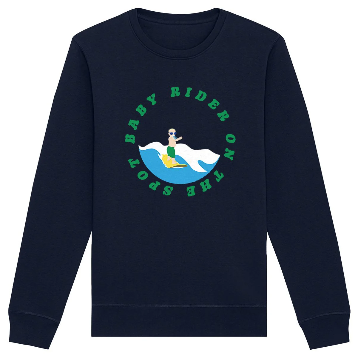 Sweatshirt Homme - Léger - Coton BIO - Baby rider on the spot – Image 5