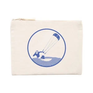 Pochette zippée - Coton recyclé - 21,5 x 16 cm - Kitesurf H